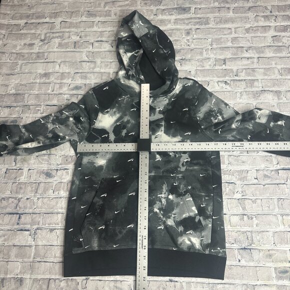 EUC Nike Youth  Black Grey White Hoodie w/ Upside Down Swoosh - Picture 14 of 15